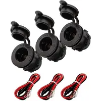 Proride 12V Sigarettenaansteker Stopcontact Inbouw - 12/24V - 10A - Kabel en Zekering - Auto Boot en Camper - 3 stuks