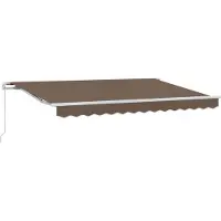 vidaXL Uitschuifbare luifel Taupe 400 × 350 cm Polyester en Aluminium