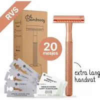Bamboozy Safety Razor + 20 Mesjes Rosé Goud 1 set