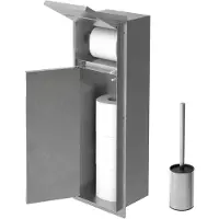 LuxeBath Inbouwmodule betegelbaar met wc-borstel, 60x20x10 cm roestvrijstalen wc-wandnis
