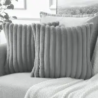 OKWISH Kussenslopen – Sierkussensloop Set Met Pluche Kussenslopen Voor Couch, Slaapkamer En Auto – Zachte Fluwelen Kussenslopen – Lichtgrijs