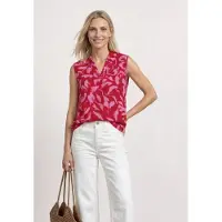 Street One Dames Top met kraag en structuurmix - Rood - 40