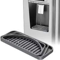 VHV - Lekbak koelkast - Waterdispenser lekbak - Wateropvanger - Siliconen - Antislip - Rechthoekig - Voor koelkast en waterdispenser - 21.1*8*1.5cm - 2 stuks - Grijs