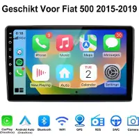 Junsun Android 15 Autoradio Geschikt Voor Fiat 500 2015-2019 Accessoires, 4GB+64GB, Draadloze CarPlay & Android Auto, DAB+, GPS-Navigatie, Bluetooth, WIFI, 9-inch Touchscreen, DSP, Octa-core processor