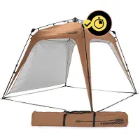 DS Produkte Outdoor paviljoen,205 x 250 cm, waterdicht en uv-bescherming, tuintent incl. 1 x zijpaneel, tas en haringen, robuuste camping en partytent, pop-up tent in 2 minuten, kameelbruin