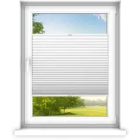 Time4blinds - Plisségordijn zonder boren op maat gemaakt - Vouwgordijn - Plisségordijn privacy en zonwering - Eenvoudige installatie - Kant-en-klaar plisségordijn - 90x90 cm - Wit