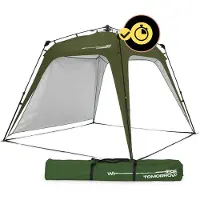Lumaland Outdoor paviljoen, 2,5 x 2,5 m, waterdicht en uv-bescherming, tuintent incl. 1 x zijpaneel, tas en haringen, robuuste camping en partytent, pop-up tent in 2 minuten, donkergroen
