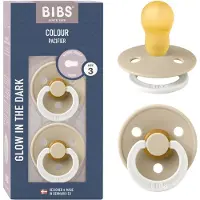 BIBS Colour Glow Fopspeen - 18-48 mnd - 2-pack - Rond - Vanilla
