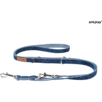 Amiplay Prestige Verstelbare Hondenlijn - Denim - Navy - L - Breedte: 2 cm - Lengte: 100 - 200 cm