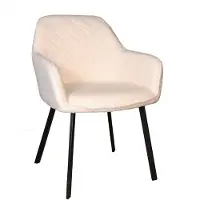 Lizzely Garden & Living SET DEAL: 4 stuks Eetkamerstoel met armleuning Yurgan gebroken wit teddy eetstoel zetel