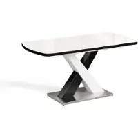 Vicco Eettafel Chinto, Zwart/Wit, 120-160 x 80 cm Uitschuifbaar