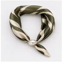 HS Parelsjaal Zebra/Animal Print - Neckerchief met Parelsluiting - Design 32