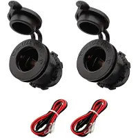 Proride 12V Sigarettenaansteker Stopcontact Inbouw - 12/24V - 10A - Kabel en Zekering - Auto Boot en Camper - 2 stuks