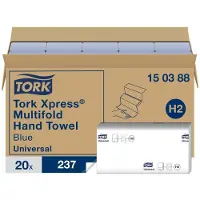 Tork Xpress Multifold Universal Handdoek H2 Blauw 2-laags 150388 20 Stuks à 237 Vellen