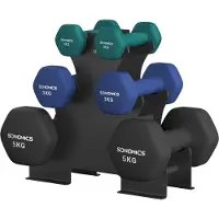 Songmics - Dumbells - Dumbells Set - Met Hantelstandaard - Antislip Coating - Voor Thuisfitness