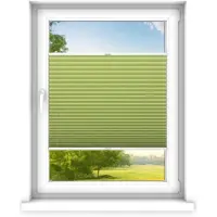 Time4blinds - Plisségordijn zonder boren op maat gemaakt - Vouwgordijn - Plisségordijn privacy en zonwering - Eenvoudige installatie - Kant-en-klaar plisségordijn - 130x160 cm - Donkere jasmijn