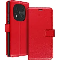 Mayaxess Hoesje voor Redmi Note 14 Pro en 14 Pro Plus Portemonnee met sleutelkoord, Rood
