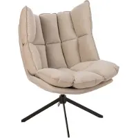 J-Line Stoel Relax Kussen Op Frame Textiel/Metaal Beige