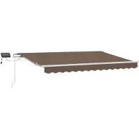 vidaXL Uitschuifbare luifel Taupe 400 × 350 cm Stof en Aluminium