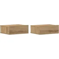 vidaXL Nachtkastjes 2 st zwevend 40x32x15 cm hout artisanaal eiken