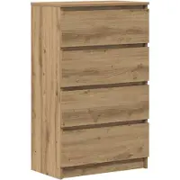 vidaXL Dressoir 60x35x98,5 cm bewerkt hout artisanaal eikenkleur