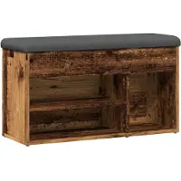 vidaXL Schoenenbank 82x32x45,5 cm bewerkt hout oud houtkleurig