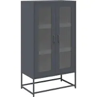 vidaXL Hoge kast 68x39x123 cm staal antracietkleurig