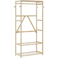 vidaXL Kledingrek met schappen 80x40x175 cm bamboe