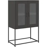 vidaXL Hoge kast 68x39x107 cm staal zwart
