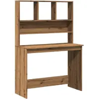 vidaXL Bureau met schappen 102x45x148 cm bewerkt hout artisanaal eiken