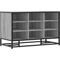 vidaXL Schoenenbank 84x40x53,5 cm bewerkt hout en metaal grijs sonoma