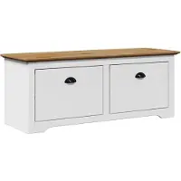 vidaXL Gangbank BODO 114x40x45 cm wit en bruin
