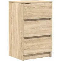 vidaXL Nachtkastje met 3 lades 39x35x65 cm sonoma eikenkleurig