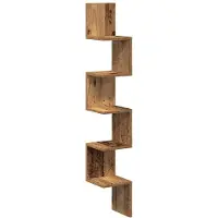 vidaXL Hoekwandschap 20x20x127,5 cm bewerkt hout oud houtkleurig