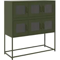 vidaXL Dressoir 100,5x39x107 cm koudgewalst staal olijfgroen