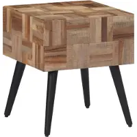 vidaXL Bijzettafel 40x40x45 cm massief gerecycled teakhout
