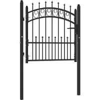 vidaXL Hekpoort EMMEN met stalen pinnen 104x87 cm zwart