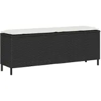 vidaXL Tuinbank met kussen, zwart, 110x30x40,5 cm, polyrotan