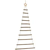 vidaXL Hangende kerstboom met topster 74x150 cm natuurlijke tak