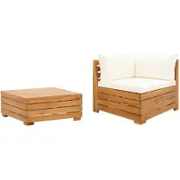 vidaXL 2-delige Loungeset met kussens massief acaciahout