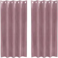 vidaXL Verduisterende gordijnen 2 st Donkerroze 140 x 175 cm fluweel