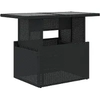 vidaXL Tuintafel met glazen blad 100x55x73 cm poly rattan zwart