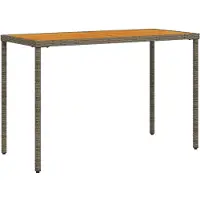 vidaXL Tuintafel met acaciahouten blad 115x54x74 cm poly rattan grijs