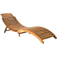 vidaXL | Ligbed | 1-persoon bruin 55 x 184 x 64cm Massief Acaciahout
