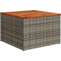 vidaXL Tuintafel 55x55x37 cm poly rattan en acaciahout grijs