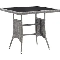 vidaXL Tuintafel 80x80x74 cm poly rattan grijs
