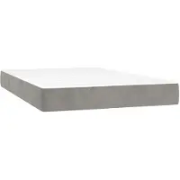 vidaXL Pocketveringmatras medium 120x200x20 cm fluweel lichtgrijs