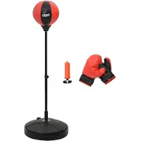 vidaXL Boksballenset met handschoenen en pomp verstelbaar 81-122 cm