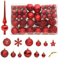 vidaXL 111-delige Kerstballenset polystyreen rood