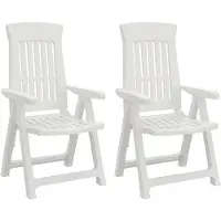 vidaXL Tuinstoelen 2 st verstelbaar PP wit